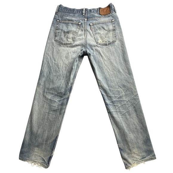 Vintage Levis 502 Jeans Mens 32x31 Light Wash Blue Denim Made in Japan 00s